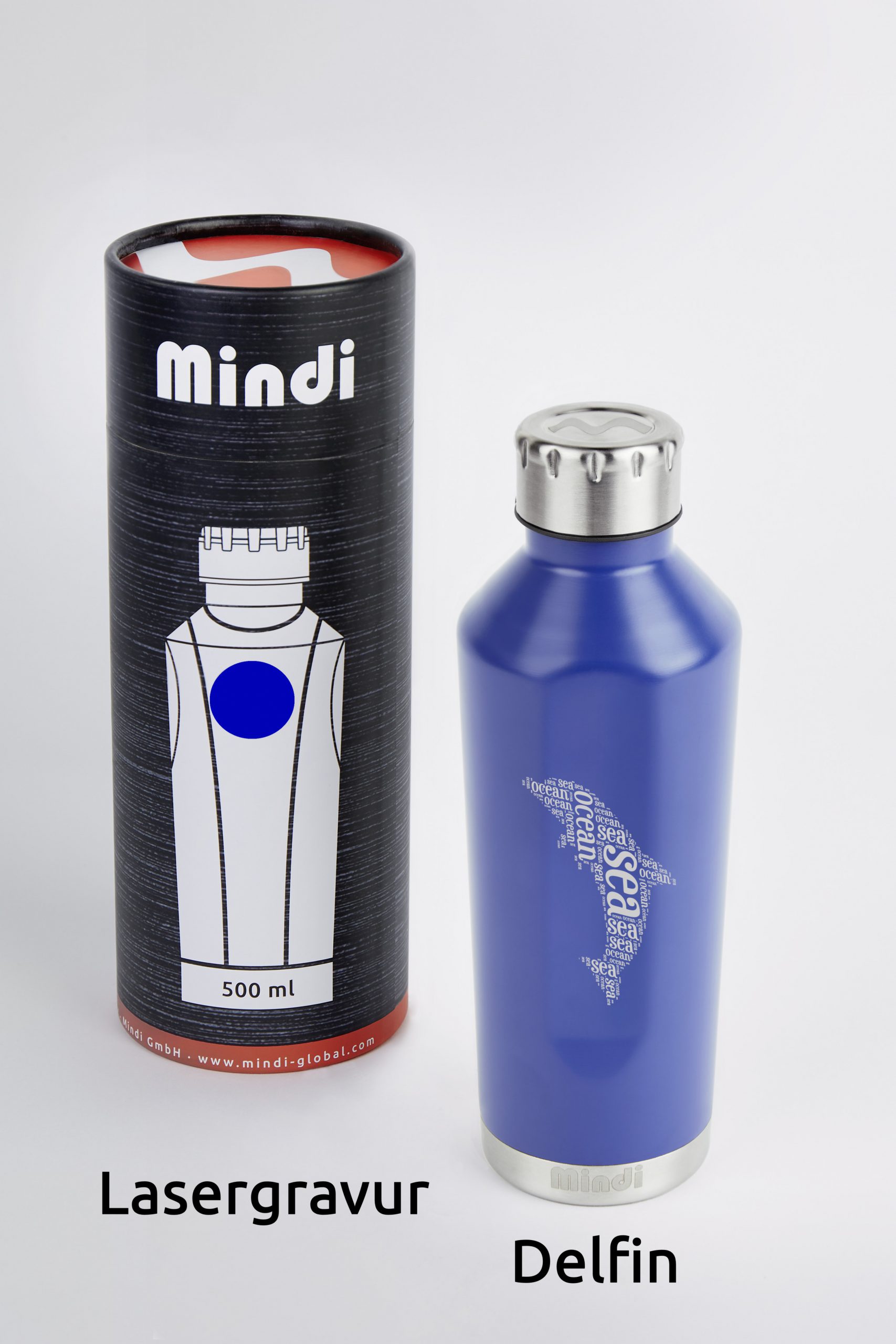 Vakuumisolierte Flasche "William", Edelstahl, graviert! – Bild 5